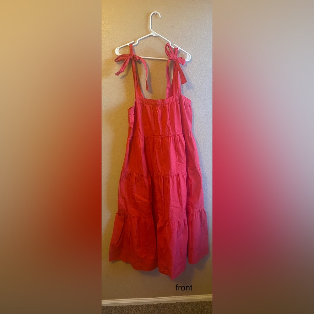Tie-Strap Midi Sundress in Red